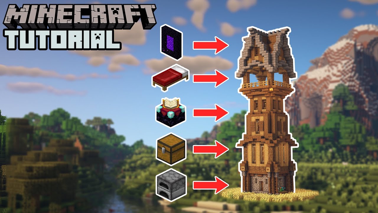Minecraft - Ultimate Survival Tower Base Tutorial (How to Build)